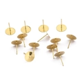 Goldene flache Ohrstecker aus Edelstahl für die DIY-Herstellung von Schmuckstücken - 10x12mm / Gold