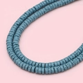 Blue cylindrical lava stone beads for handmade DIY bracelet and necklace jewelry making - 2x4mm Hole Approx 1mm 40cm Per Strand / Light Blue Approx 185 Pieces