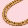 Double-strand beige volcanic stone spacer beads for DIY jewelry and necklace crafting - 2x4mm Hole Approx 1mm 40cm Per Strand / Yellow Approx 185 Pieces
