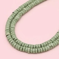 Cylindrical sage green lava stone spacer beads with porous texture for DIY jewelry making - 2x4mm Hole Approx 1mm 40cm Per Strand / Grass Green Approx 185 Pieces