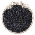 High-quality glossy black glass seed beads for DIY jewelry making in elegant tray - Black