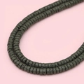 Flat disc volcanic lava stone beads in dark grey for DIY jewelry making and bracelets - 2x4mm Hole Approx 1mm 40cm Per Strand / Dark Green Approx 185 Pieces