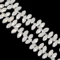 6x12mm faceted opal white glass beads with iridescent finish for DIY jewelry - 6×12mm 50 Pcs/Pack / White Jade AB