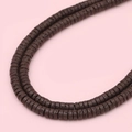 Natural black volcanic stone spacer beads for DIY jewelry making handmade bracelets - 2x4mm Hole Approx 1mm 40cm Per Strand / Coffee Approx 185 Pieces