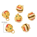 Pendentif tête de lion doré traditionnel avec émail pour la création de bijoux DIY - Cloche Monstre de Fortune (Léger Son)
