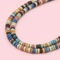 Colorful flat cylindrical volcanic stone spacer beads for DIY jewelry crafting - 2x4mm Hole Approx 1mm 40cm Per Strand / Random Mixed Colors Approx 185 Pieces