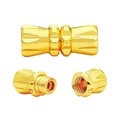 Golden butterfly screw clasp for DIY jewelry with threaded connector and non-slip grooves - 11×4.5mm (10 Pieces/Pack) / Electroplated Gold
