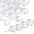 Perle di vetro a forma di cuore con finitura AB cangiante per gioielli DIY - 10x10mm (20 Pezzi/Confezione) / Bianco Cristallo