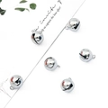 Set aus fünf polierten silbernen 14mm Glöckchen für DIY-Bastelarbeiten und Haustiere - Durchmesser ca. 14mm Höhe ca. 17mm Öffnung ca. 2mm 10 Stk./Packung / Weißgold