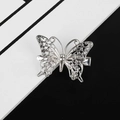 Barrette papillon argentée évidée en laiton pour accessoires de coiffure DIY vintage - Pince Bec de Canard Papillon Blanc K / 1pc/paquet