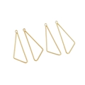 Four 14K gold plated irregular triangle charms for DIY earring and necklace making - Slant Triangle Smooth Style (13x35)