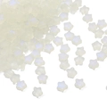 Translucent milky white star-shaped glass beads with iridescent finish for DIY jewelry - 10 Pieces/Pack (8mm) / Frosted Iridescent White AB