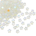 Pentagram star-shaped glass spacer beads with iridescent AB coating for DIY jewelry making - 10 Pieces/Pack (8mm) / Iridescent White AB
