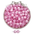 Pink cat eye resin round beads with silk luster for DIY jewelry making accessories - Purple