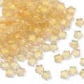 Star-shaped glass pendants with gold foil sparkles for DIY jewelry and hair accessories - 10 Pieces/Pack (8mm) / Yellow Gold Powder