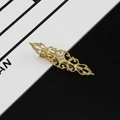 Pince à cheveux vintage en laiton doré filigrané pour bijoux de tête faits à la main - Bande Longue (Or)