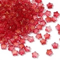 Translucent red star-shaped DIY beads with gold glitter for handmade jewelry craft - 10 Pieces/Pack (8mm) / Red Gold Powder