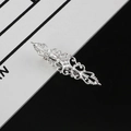 Barrette à cheveux argentée avec design filigrane vintage sur fond contrasté - Barrette Longue Bec de Canard Argent / 1pc/paquet