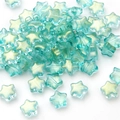Translucent lake blue star-shaped glass beads with gold glitter for DIY jewelry making - 10 Pieces/Pack (8mm) / Electroplated Lake Blue