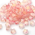 DIY star shaped glass beads with pearlescent pink finish and gold glitter for bracelets - 10 Pieces/Pack (8mm) / Electroplated Pink