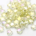 Iridescent yellow star-shaped glass beads with AB rainbow coating for DIY jewelry making - 10 Pieces/Pack (8mm) / Electroplated Light Yellow