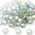 Pentagram star glass beads with iridescent AB coating for DIY jewelry making - 10 Pieces/Pack (8mm) / Plated Light Gray