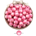 Pink pearlescent acrylic heart beads with large holes for DIY jewelry making - 14mm (4 Pieces/Pack) / Rose Red
