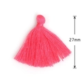 Ciondolo nappa rosa acceso da 27 mm in poliestere e cotone per gioielli fai da te - 27mm / Rosso rosa