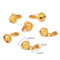 Campanella portafortuna oro opaco con ciondoli rossi per creazione gioielli fai da te - Campana benedizione fortuna 12mm