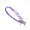 Lavender purple wax cord necklace string with silver lobster clasp and extender chain - 1.5mm 45cm / Light Purple