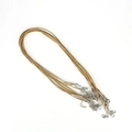 Light brown 1.5-2mm waxed cord necklace string with silver lobster clasp for DIY jewelry - Light Coffee
