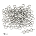 Silver flower-shaped 12mm CCB plastic hollow beads for DIY jewelry making - Aperture Approx 1.5mm / Hollow Plum Flower 12mm (50 Pieces/Pack) / White Gold