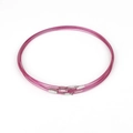 Deep pink steel wire necklaces with textured silver screw clasps for DIY jewelry making - 1mm x 46cm (10 Pieces/Pack) / Rose Red