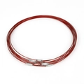 Set of 10 red coated stainless steel wire necklaces with silver screw clasps for DIY jewelry - 1mm x 46cm (10 Pieces/Pack) / Red
