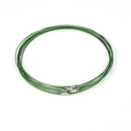 Set of green coated steel wire necklace cords with silver screw clasps for DIY jewelry - 1mm x 46cm (10 Pieces/Pack) / Fruit Green