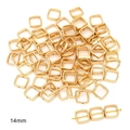 Goldene 14mm quadratische hohle CCB-Kunststoffperlen für DIY-Schmuck und Armbänder - Öffnung ca. 1.5mm / Hohles Quadrat 14mm (50 Stück/Packung) / Gold