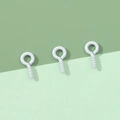 Set di tre viti a occhiello bianche 5x10mm per creazione gioielli e progetti fai-da-te - 5x10mm Diametro del filo 1.2mm 50 pezzi/confezione / Bianco