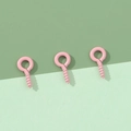 Tre pezzi di viti a occhiello in metallo rosa brillante 5x10mm per gioielli fai-da-te - 5x10mm Diametro del filo 1.2mm 50 pezzi/confezione / Rosa