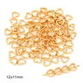 Goldene hohle herzförmige Perlen 12x11mm für DIY-Schmuckherstellung und Bastelarbeiten - Öffnung ca. 1.5mm / Hohles Herz 12x11mm (50 Stück/Packung) / Gold