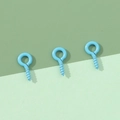 Trois pitons à œil bleu ciel 5x10mm en métal peint pour bijoux DIY et artisanat - 5x10mm Diamètre du fil 1.2mm 50 pièces/paquet / Bleu