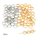 12mm goldene und silberne hohle CCB-Kunststoffperlen für die DIY-Schmuckherstellung - Öffnung ca. 1.5mm / Hohl Rund 12mm (50 Stück/Packung) / Gold + Weiß K