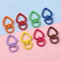 Colorful heart-shaped spring clasps in eight vibrant paint finishes for DIY keychain making - Random Mixed Colors