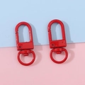 Paire de mousquetons rouges en alliage avec fermoir à ressort pour porte-clés DIY - Rouge