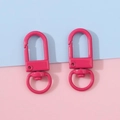 Deux mousquetons en alliage rose pêche mat avec anneaux rotatifs pour sacs à main DIY - Rose Rouge