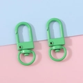 Pair of grass green painted alloy swivel lobster clasps for DIY bag accessories - Green