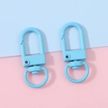 Light blue spray-painted alloy lobster clasp spring hook for DIY keychains and bags - Lake Blue