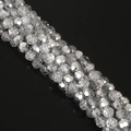 6mm facettierte silbergraue Glaskristallperlen für DIY-Schmuckherstellung und Basteln - 6mm (100 Stk./Packung) / Halbsilber Plattiert