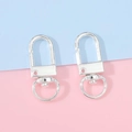 Pair of polished silver alloy spring lobster clasps for DIY bag accessories - Silver