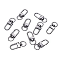 Pack of 10 gunmetal grey alloy swivel lobster clasps for DIY keychains and bags - Gunmetal