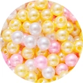 Perlas de imitación de ABS de colores con agujeros para joyería artesanal DIY - 8mm, aprox. 100 unidades/paquete / Albaricoque, Rosa y Blanco Mezcla de 3 Colores
